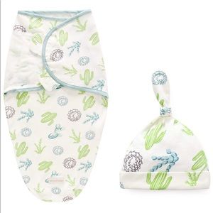 Swaddle with matching hat
